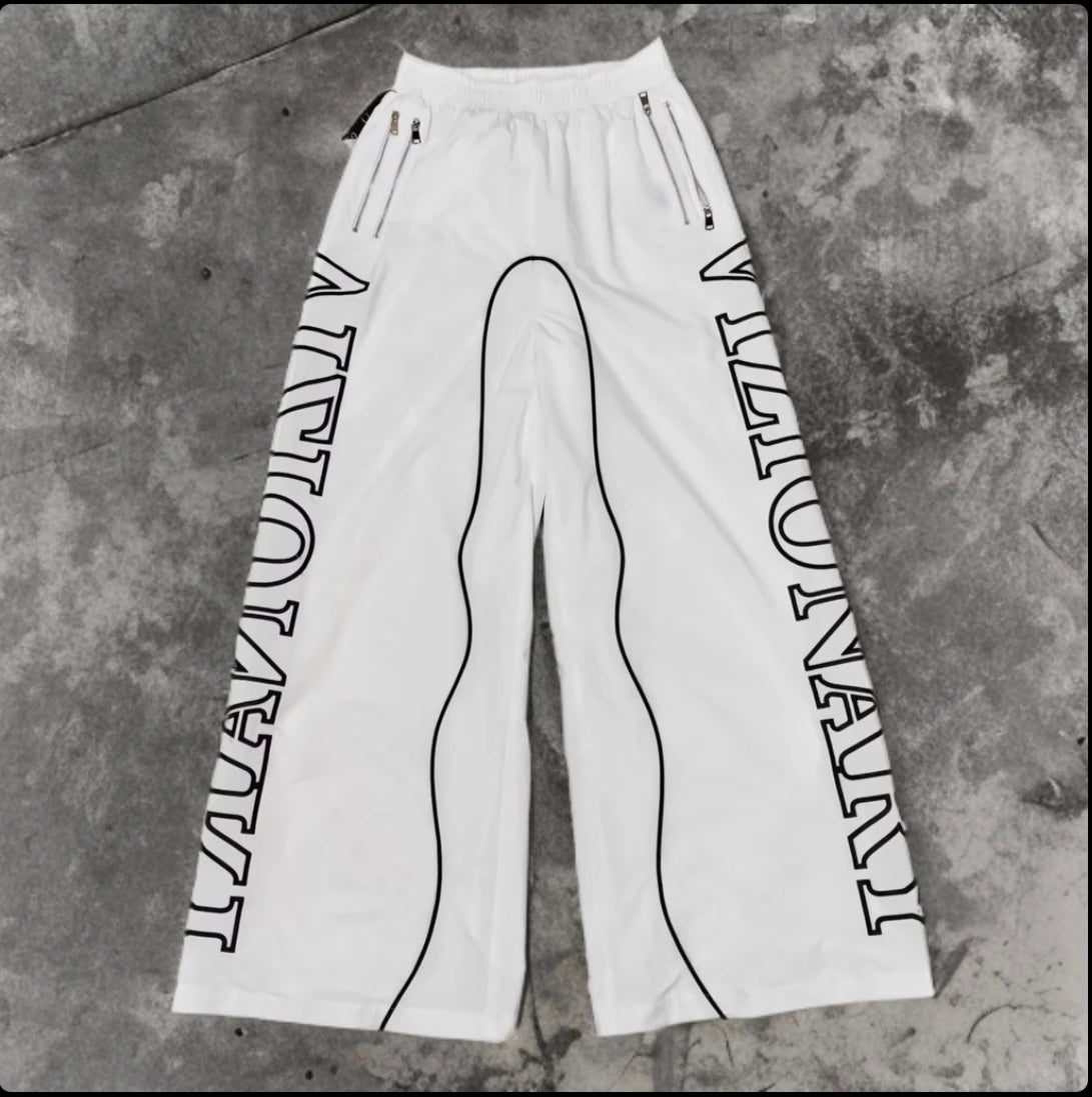 WHITE "VIZIONARY" NYLON SWEATS