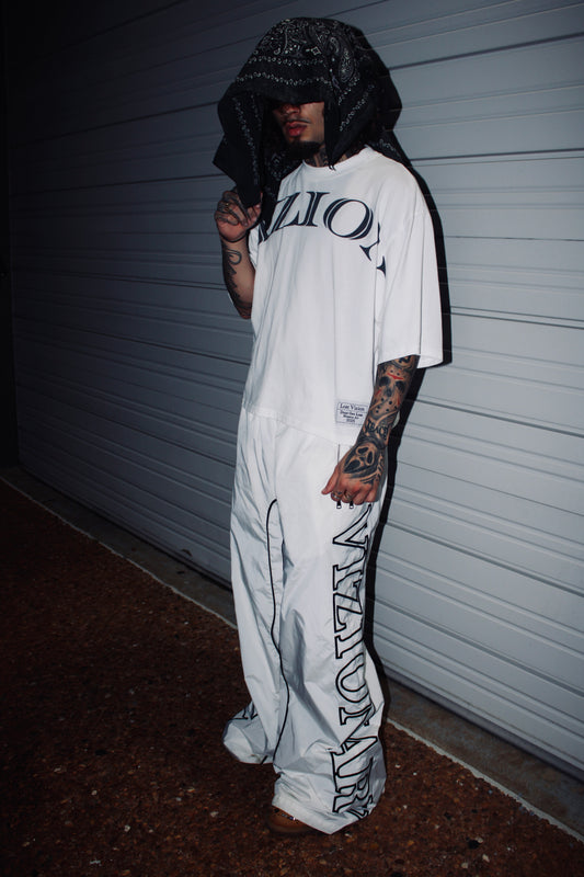 WHITE "VIZIONARY" NYLON SWEATS