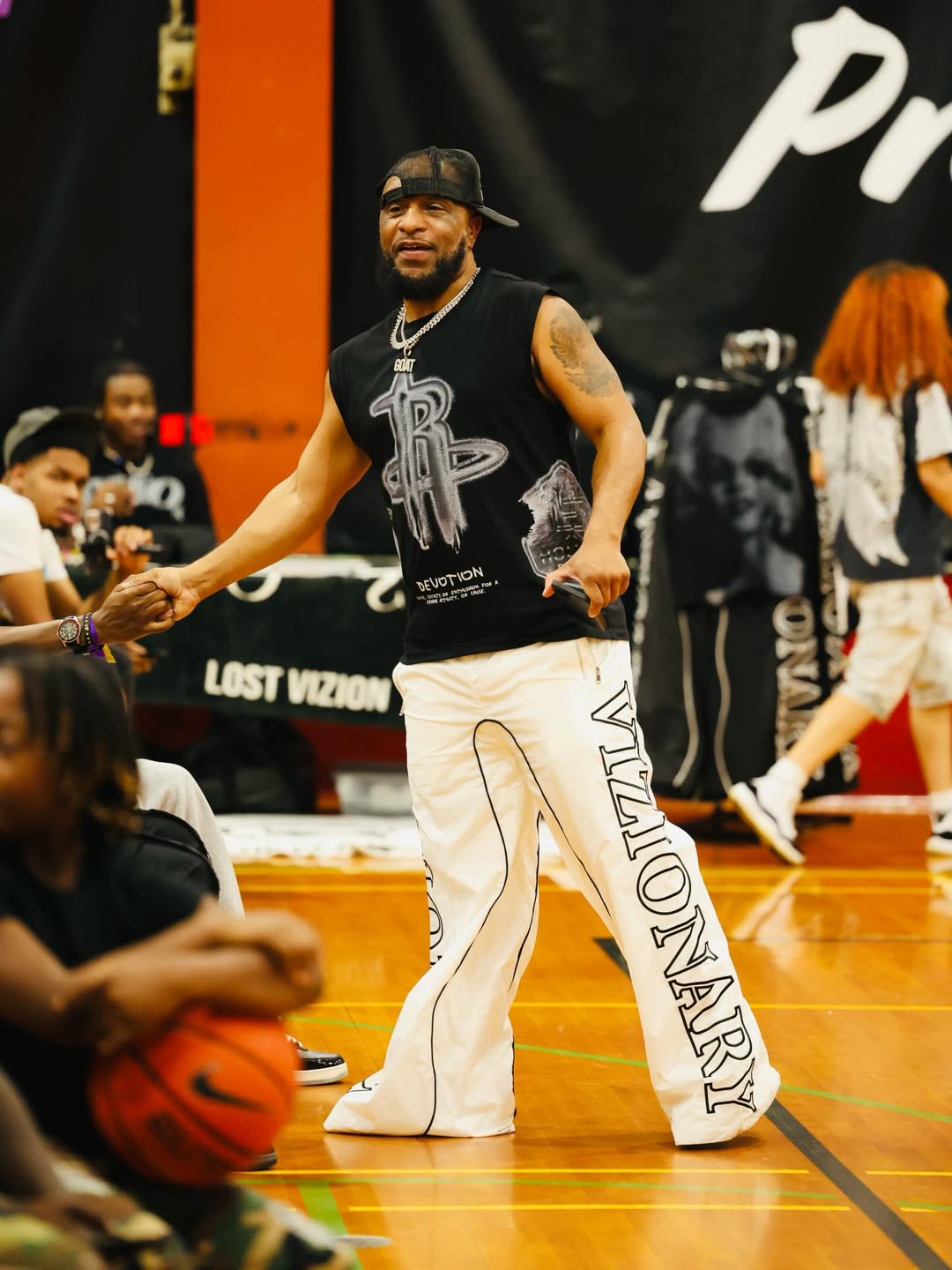 WHITE "VIZIONARY" NYLON SWEATS