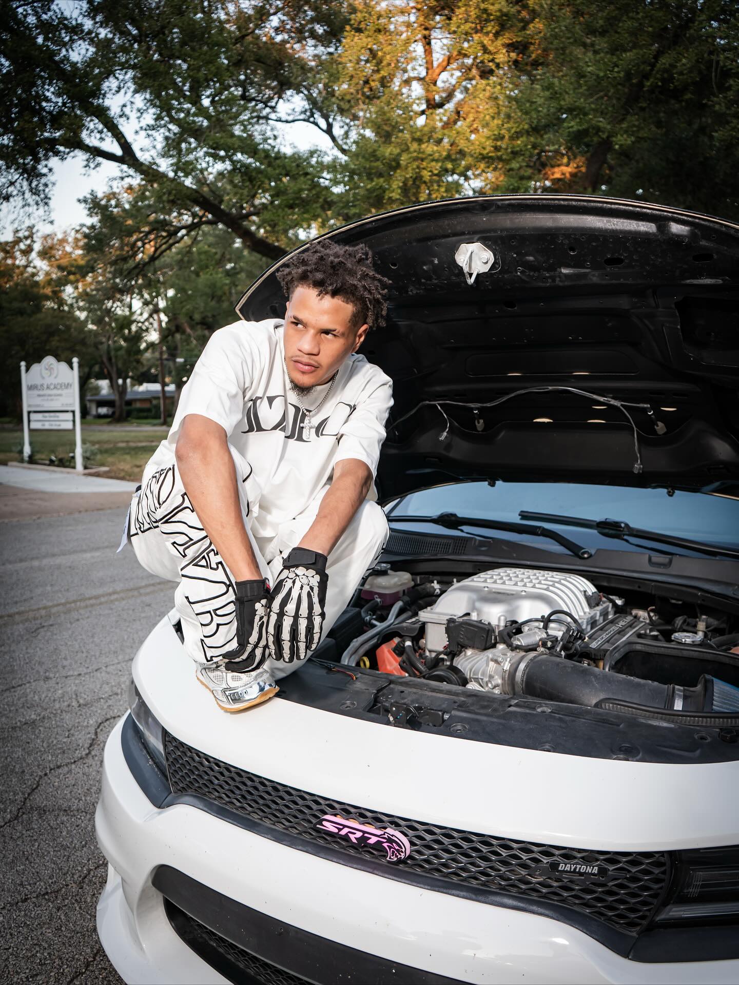 WHITE "VIZIONARY" NYLON SWEATS